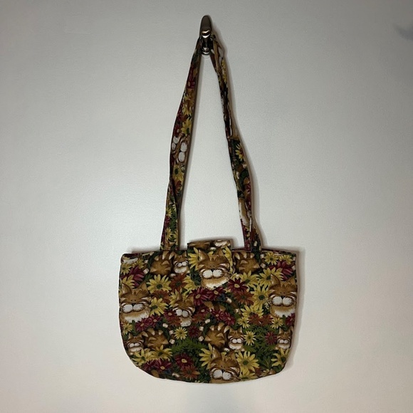 Vintage Cute Cartoon Cat Face Shoulder Bag Purse 90s 2000s Handmade? - Picture 2 of 6